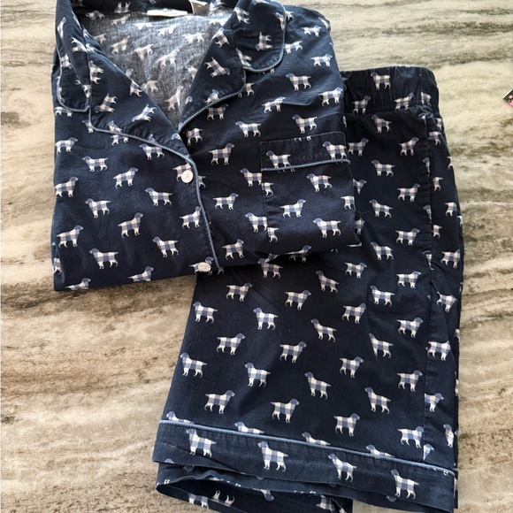 L.L. Bean cotton poplin pjs w/ cute gingham dogs - Picture 1 of 6